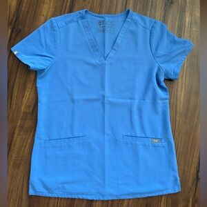 FIGS Women's Ceil Blue V-Neck Scrub Top
